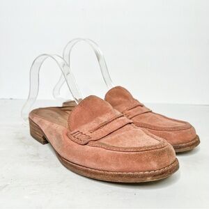Madewell The Elinor Pink Suede Slide On Loafers Size 7 Women’s